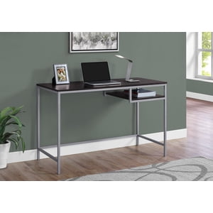 Monarch Specialties Computer Desk, Home Office, Laptop, 48"l, Work, Metal, Laminate, Brown, Grey, Contemporary, Modern