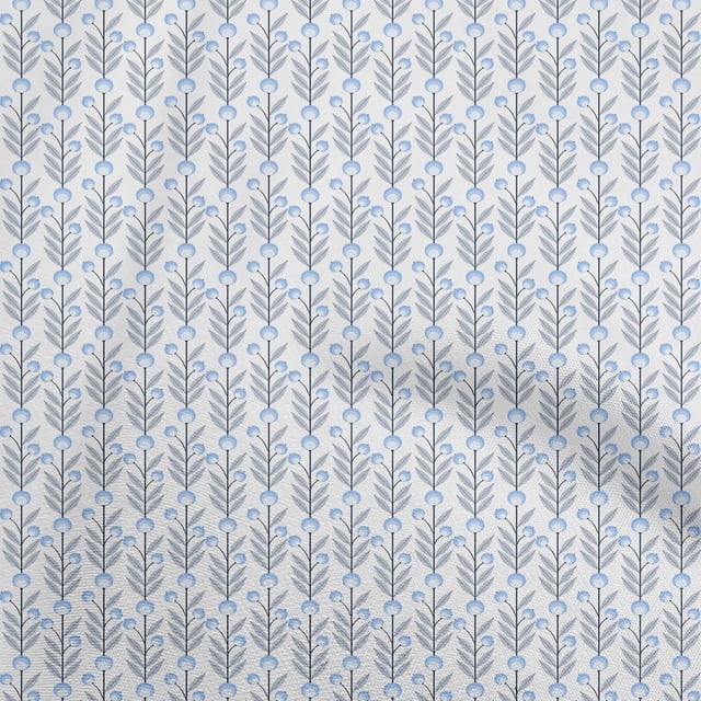 oneOone Cotton Flex Light Blue Fabric Asian Batik Floral Craft Projects Decor Fabric Printed By The Yard 40 Inch Wide