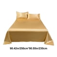 thumbnail image 3 of weibbin Ice Silk Bed Sheet Pillow Case 3 Piece Set And Luxurious Soft Ice Silk Bed Sheet Suitable For All Seasons Cool Ice Silk Fabric Machine Washable, 3 of 8