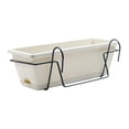 thumbnail image 3 of jinwen Hanging Planter for Balcony Railing Deck Window Boxes Planter for Deck Porch black iron rack, 3 of 9