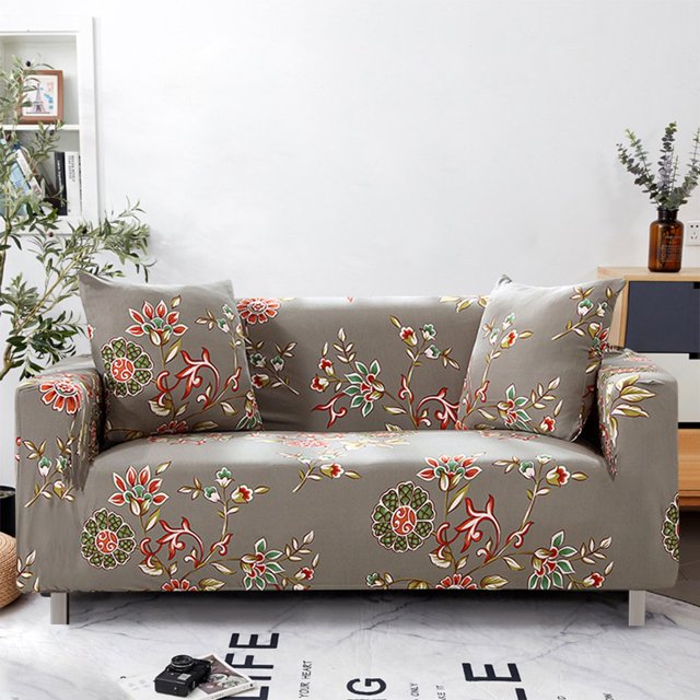 2024 2 Seaters Printed Loveseat Sofa Covers Stretch Elastic Couch Slipcover Protector Removable Washable for Dining Room, Feathers