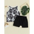 thumbnail image 4 of Honganda 0-3Y Baby Boy 2 Pcs Outfits Sea Tree Print Sleeveless Tank Tops Shorts Set Summer Clothes, 4 of 9
