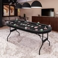thumbnail image 2 of Gymax 8 Player Foldable Poker Table Portable Folding Texas Holdem Table w/Padded Rail Black, 2 of 10