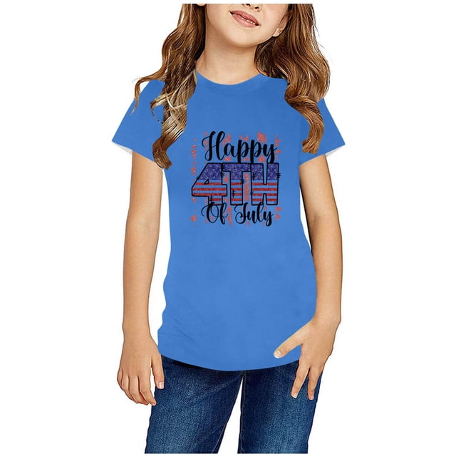 TopLLC Manches Courtes Col Rond Blouses & Chemises Chemises pour Enfants T-Shirt Graphique Manches Courtes Col Rond Crop Top pour 3-14 Ans Filles et Garçons T-Shirt Tee Blouse Fille