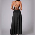 thumbnail image 4 of adviicd Robe Western pour Femmes Femmes 2024 à Manches Courtes Fendue Col en V à Volants Élégante Mini Jupe Courte Robes Noir,m, 4 of 5