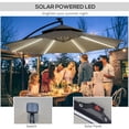 thumbnail image 4 of Outsunny 10FT Solar Powered Patio Umbrella with Crank and Base, Light Grey, 4 of 10