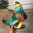 thumbnail image 4 of Mepaouo Womens Slide Sandals Arch Support Low Wedge Summer Beach Shoes Slip on Walking Slippers, 4 of 7