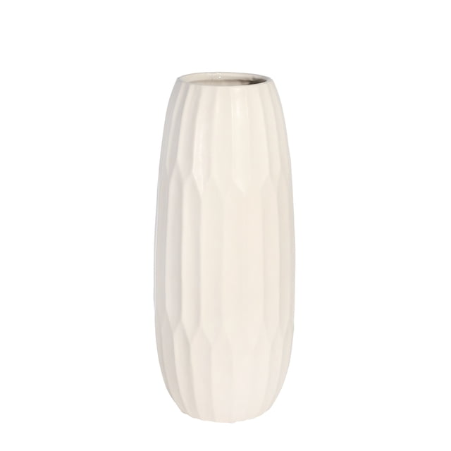 Sagebrook Home Vase en Céramique 14 Pouces, Blanc