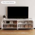thumbnail image 2 of Aykah Luna Meuble Télé de 71 Pouces avec Rangement pour Télé jusqu'à 75 Pouces avec 4 Armoires de Rangement, Table Télé Moderne, Console Télé avec Pattes en Métal pour Salon, 2 of 8