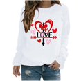 thumbnail image 1 of Amzcrzy Chandail pour Femmes à Col Rond à Manches Longues T-Shirts de la Saint-Valentin Amusants à Motif Léger Coupe Ample Chandail de Fête, 1 of 3