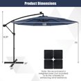 thumbnail image 3 of Gymax 10 Ft Solar LED 40 Lights Offset Umbrella Crank Cross Base Patio Navy, 3 of 10