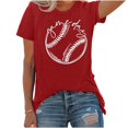 thumbnail image 4 of Liquidation d'Économies! BEFOKA T-Shirt Grande Taille pour Femmes, Blouse Décontractée d'Été pour Femmes, T-Shirt de Sport de Baseball Imprimé pour Femmes avec Col Rond et Manches Courtes, 4 of 4