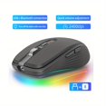 thumbnail image 1 of JOMAA Dual Mode Wireless Mouse, 2.4G & Bluetooth, 2400 DPI, RGB Backlight, USB-C Charging, White/Black/Pink, 1 of 8