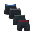 thumbnail image 1 of Lucky Brand Men's Dark Grey Multicolor Waistband 4 Pack Boxer Briefs (S01), 1 of 11