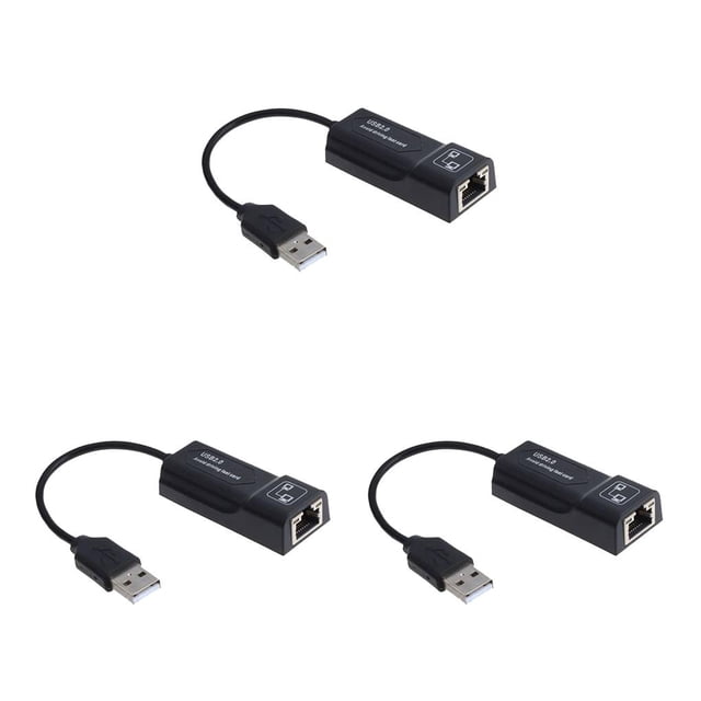yingyy PC USB2 .0 Ethernet Adapter Laptop Network Card USB Lan Network Adapter USB to 10/100 Mbps black 3Set