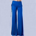 thumbnail image 4 of Pantalon Palazzo Grand Extensible pour Femmes, Décontracté et Confortable, Taille Haute avec Cordon de Serrage, 4 of 6