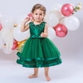 thumbnail image 4 of Robes pour Bébé Fille Robes Formelles pour Tout-Petit Robe Vert Foncé Filles Robe Chic pour Filles Robes pour Fille Taille 6-12 Mois, 4 of 9