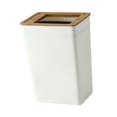 thumbnail image 1 of Bamboo Lid Trash Can Wastebasket Anti Skid Garbage Container Bin Durable Rectangular for Kitchen Bathroom Office Indoor Bedroom Large, 1 of 8