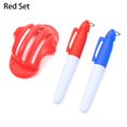 thumbnail image 1 of 1 Set Golf Ball Triple Track 3 Line Marker Chrome Stencil +2Pcs Marker Pen Golf Putting Positioning Aids Outdoor Golf Sport Tool Red Set, 1 of 6