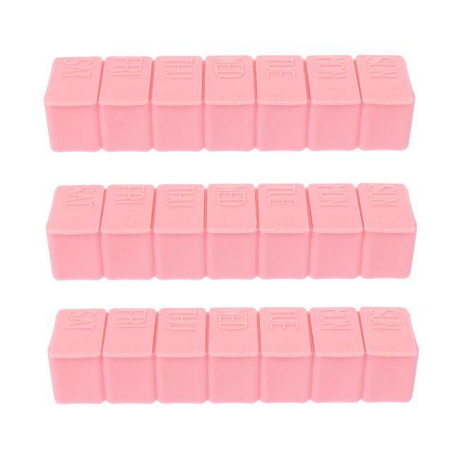 MasteelfCA 3Pcs Compartments Travel Pill Cases Portable Plastic Pill Storage Organizers