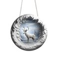 thumbnail image 2 of Bdday Décorations de Noël Renne en Acrylique Rond Panneau Suspendu Décorations Murales Festives, 2 of 6
