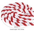 thumbnail image 2 of Unique Bargains 1Inch x 25Feet Natural Twisted Cotton Rope 3 Strand Tug of War Rope with Sealing Tape Red White, 2 of 6