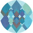 thumbnail image 1 of Ahgly Company Tapis d'Intérieur Ronds Transitionnels Lavables à la Machine Bleu Ivy Blue, 4 Pieds Rond, 1 of 7
