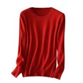 thumbnail image 1 of AherBiu Womens Long Sleeve Tops Basic Layer Top Tees Shirt Solid Color Crewneck Comfy Blouse, 1 of 3