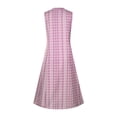 thumbnail image 5 of SMihono Robe Maxi Bohème d'Été pour Femmes Grande Taille Mode pour Femmes Décontractée Sans Manches à Col en V à Boutons à Rayures Imprimées avec Poche Robe Maxi Robe de Plage Évasée, 5 of 5
