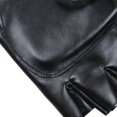 thumbnail image 1 of facefd Gants en Cuir PU Antichoc Demi-Doigts pour Hommes Cyclisme Extérieur, 1 of 9