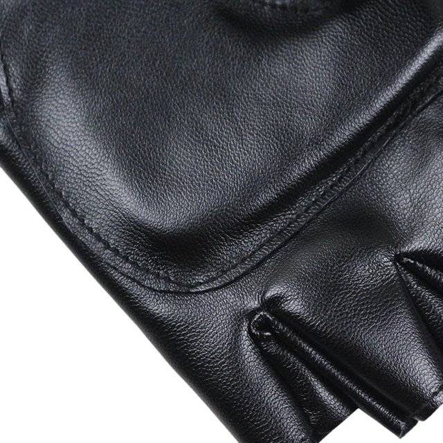 facefd Gants en Cuir PU Antichoc Demi-Doigts pour Hommes Cyclisme Extérieur
