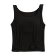 thumbnail image 1 of Timegard Camisoles pour Femmes avec Soutien-Gorge Intégré Camis Col Rond Sans Manches Court Haut Confortable d'Été Homerwear, 1 of 3