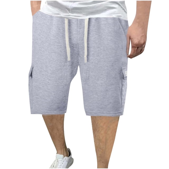 FcBaudy Mens Shorts, Shorts Men, Half Shorts Pants Man Fashion Leisure Solid Color Multiple Pockets Draw Rope Five Quarter Pants Men Polyester Blouse And Pants