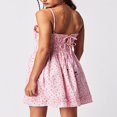 thumbnail image 3 of Women‘s Summer Sleeveless Ruffle Hem Back Tie Up Floral Cami Dress, 3 of 5