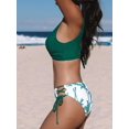 thumbnail image 3 of Women's Bikini Swimsuit Front Cross Lace Up Two Piece Bathing Suit, 3 of 6