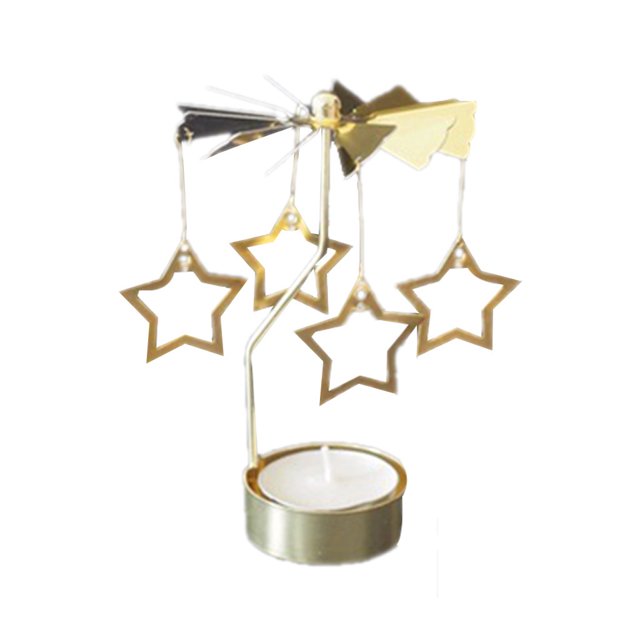 Clearance! Hot Spinning Rotary Metal Carousel Tea Light Candle Holder Stand Light Xmas Gift