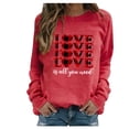 thumbnail image 1 of RKSTN Chandail pour Femmes Décontracté à Manches Longues Blouse à Imprimé de la Saint-Valentin Hauts Chandail Col Rond Coupe Ample Chandail, 1 of 3