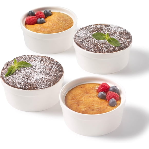 Starfrit Gourmet Bistro - Set of 4 Porcelain Ramekins - Stain Resistant - Oven, Microwave and Dishwasher Safe - Versatile Use