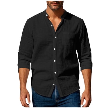 LOVZFMLL Chemises pour Hommes, Chemise Classique Unie à Boutons, Décontractée Polyvalente pour les Vacances Quotidiennes, Coupe Ample à Manches Longues Vêtements d'Automne