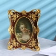 thumbnail image 4 of simhoa Antique Photo Frame Display Picture Frame Desktop with Glass Front Vintage 21.5x19cm Hole Oval, 4 of 8