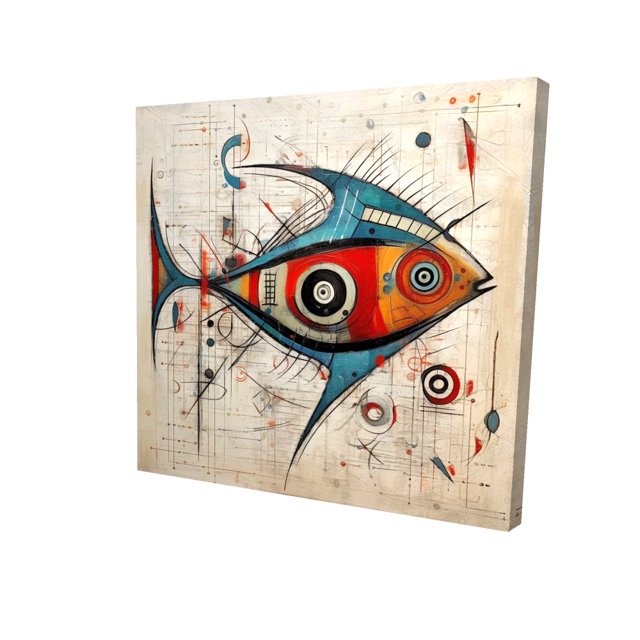 Poisson Abstrait - Toile 36"x36 Pouces - Impression sur Demande