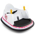 thumbnail image 1 of Gymax Auto Tamponneuse 6 V pour Enfants, Jouet à Rotation à 360 Degrés avec Télécommande, Blanc, 1 of 10