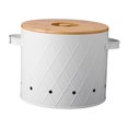 thumbnail image 1 of DOLITY Kitchen Vegetable Storage Tin Potato Onion Garlic Storage Bin with Lid Kitchen Storage Canister for Kitchen Countertop Pantry White Large, 1 of 9
