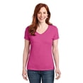 thumbnail image 3 of Hanes T-Shirt à Col en V Nano-T pour Femmes, m, Rose Wow, 3 of 6