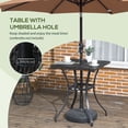 thumbnail image 4 of Outsunny Wicker Dining Table w/ Umbrella Hole Coffee Table, Brown, 4 of 10