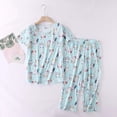 thumbnail image 2 of 2025 Ensemble de Pyjama en Coton pour Femmes Pyjama pour Femme Haut à Manches Courtes Capri Pantalon de Pyjama pour Femmes Pyjama, 2 of 3