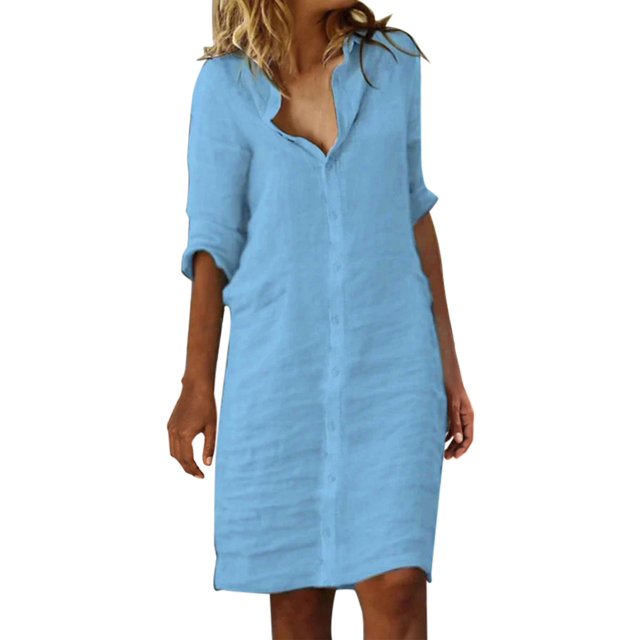 Kcodviy Robe Longue Taille Haute pour Femme Été à Nouer Couleur Unie Robe Portefeuille Ronde pour Femme Robe d'Été à Encolure