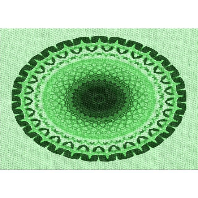 Ahgly Tapis Rectangulaire Lavable en Machine Intérieur Vert Jade Transitionnel, 4 Pieds x 6 Pieds