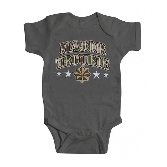 Toddlers Major Trouble Charcoal Grey Bodysuit - 6 Months