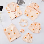 TopLLC Pajama Sets Lounge Sets for Women ,Women'S Sleepwear 7 Women's Pajamas Sets Faux Silk Pyjama Women's Pajamas Sleepwear Sets Spring Summer Homewear Pajama Sets